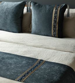 Lennox Velvet Border Trimming by Samuel & Sons Lapis