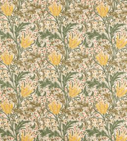 Lent Lily Embroidery Fabric by Morris & Co Artichoke/Weld