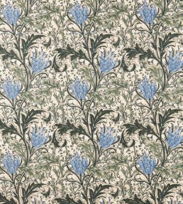 Lent Lily Embroidery Fabric by Morris & Co Forest/Cornflower Blue