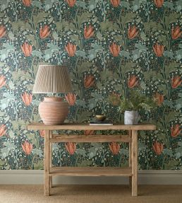 Lent Lily Wallpaper by Morris & Co Indigo/Madder