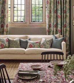 Lent Lily Fabric by Morris & Co Plum/Bayleaf