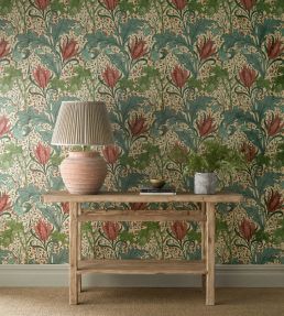 Lent Lily Wallpaper by Morris & Co Plum/Bayleaf