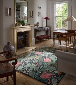 Morris & Co Lent Lily rug Indigo Madder 130908140200 Indigo Madder