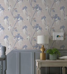 Leonora Wallpaper by 1838 Wallcoverings Denim