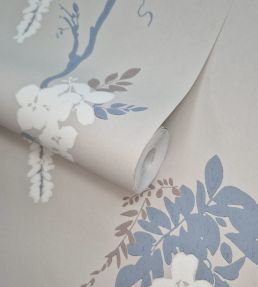 Leonora Wallpaper by 1838 Wallcoverings Denim