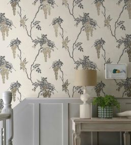 Leonora Wallpaper by 1838 Wallcoverings Gold