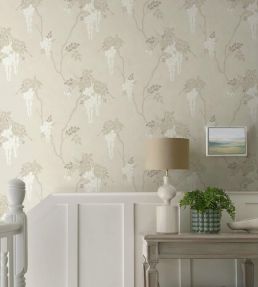 Leonora Wallpaper by 1838 Wallcoverings Ivory