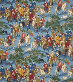 Les Cavaliers Lin Fabric by Manuel Canovas Ciel