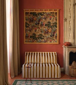 Les Cavaliers Velours Fabric by Manuel Canovas Azur