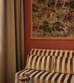 Les Cavaliers Velours Fabric by Manuel Canovas Azur