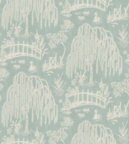 Les Saules Wallpaper by Nina Campbell Aqua