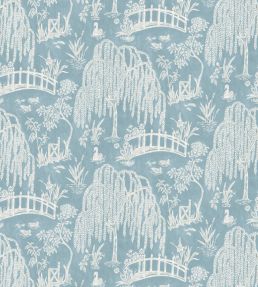 Les Saules Fabric by Nina Campbell Blue