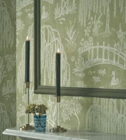 Les Saules Wallpaper by Nina Campbell Beige