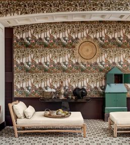 Letaba March Wallpaper by Cole & Son Spring Green & Ginger on Cream