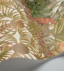 Letaba March Wallpaper by Cole & Son Spring Green & Ginger on Cream
