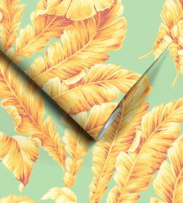 Lets Go Bananas Wallpaper by Woodchip & Magnolia Aqua/Yellow