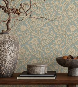 Letti Wallpaper by Josephine Munsey Bright Blue