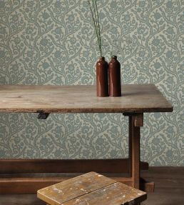 Letti Wallpaper by Josephine Munsey Mid Blue