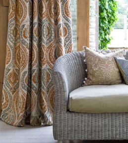Benaki Fabric by Lewis & Wood Amber Steel