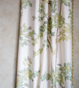 Beech Linen Fabric by Lewis & Wood Document Green