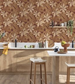 Lignaria Wallpaper by Caselio Bordeaux