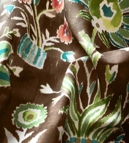 Lilia Print Fabric by Thibaut Chocolate