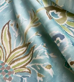 Lilia Print Fabric by Thibaut Mineral