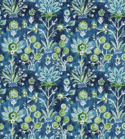 Lilia Print Fabric by Thibaut Navy