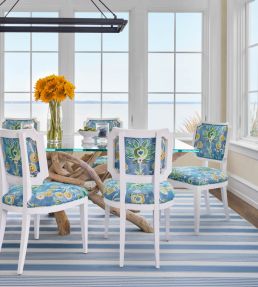 Lilia Print Fabric by Thibaut Sky