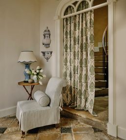 Lilla Stripe Fabric by Colefax and Fowler Beige