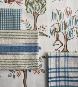 Purbeck Stripe Fabric by Baker Lifestyle Blue/Green