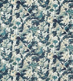 Lilum Fabric by Clarke & Clarke Denim/Ivory