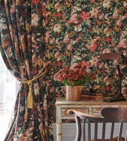 Lilum Wallpaper by Clarke & Clarke Peacock