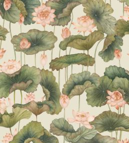 Lily Lotus Wallpaper by Cole & Son Olive & Orange
