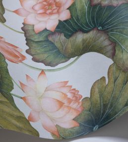 Lily Lotus Wallpaper by Cole & Son Olive & Orange