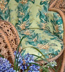 Lily Stripe Fabric by Zoffany Rouge