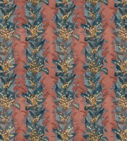 Lily Stripe Fabric by Zoffany Rouge