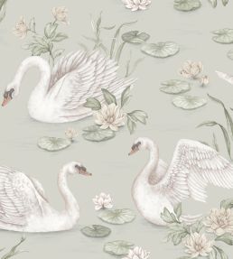 Lily Swan Wallpaper by Borastapeter Sage