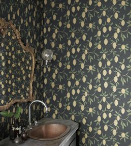 Limone Wallpaper by Sandberg Charcoal