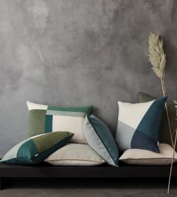 Linara Patchwork Cushion 60 x 40cm by Romo Spinach
