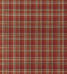 Lindisfarne Plaid Fabric by Mulberry Home Russet