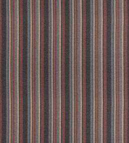 Lindisfarne Stripe Fabric by Mulberry Home Charcoal/Red