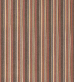 Lindisfarne Stripe Fabric by Mulberry Home Russet/Slate