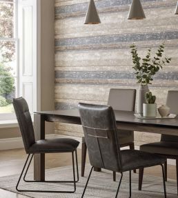 Linea Wallpaper by 1838 Wallcoverings Denim