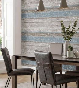 Linea Wallpaper by 1838 Wallcoverings Teal