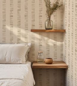 Linear Footprints Wallpaper by Tres Tintas Beige