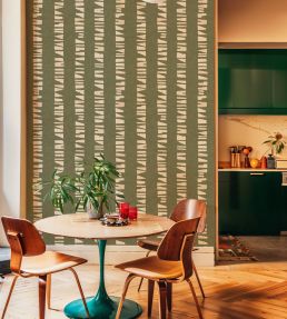 Linear Footprints Wallpaper by Tres Tintas Green