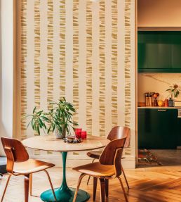 Linear Footprints Wallpaper by Tres Tintas Ocher