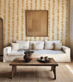 Linear Footprints Wallpaper by Tres Tintas Ocher