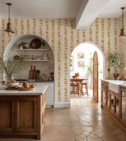 Linear Footprints Wallpaper by Tres Tintas Ocher